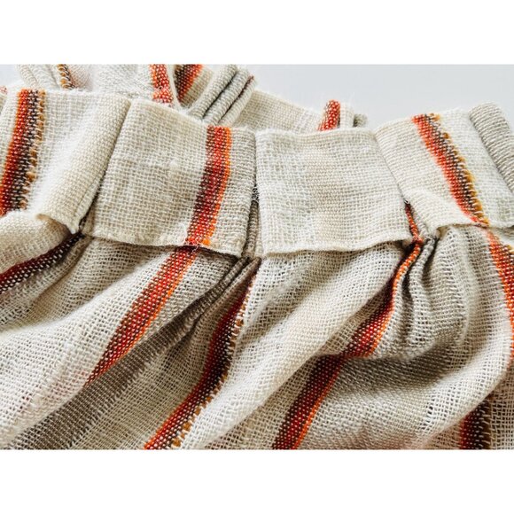 Vintage 70s pleated curtain, tan, orange, brown vertical stripes, price for one - Picture 7 of 10